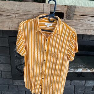 PacSun Yellow Striped Men's Shirt